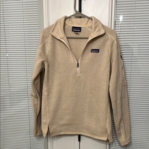Patagonia Cream Quarter-Zip Fleece Pullover